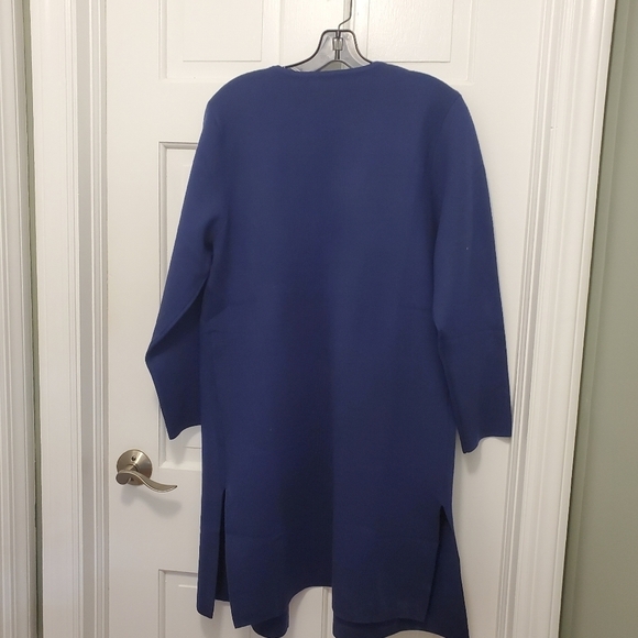 NWT Merokeety Navy Blue Open Front Midi Length Cardigan Size Large, Classic - Picture 9 of 9